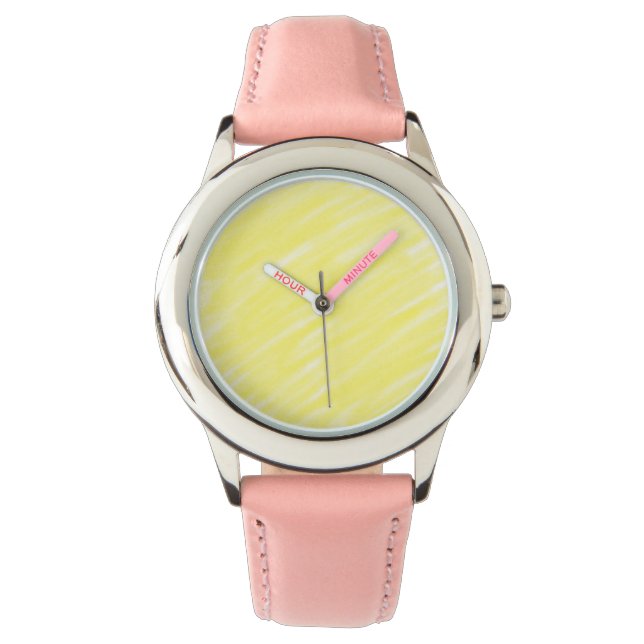 einfache Massivfarbe, kundengelb, pastellfarben un Armbanduhr (Vorderseite)