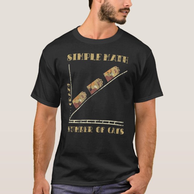 einfache Mathe Crazy Anzahl Katzen T-Shirt (Vorderseite)
