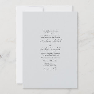 Einfache matte formelle Hochzeit in einem Ort in H Einladung