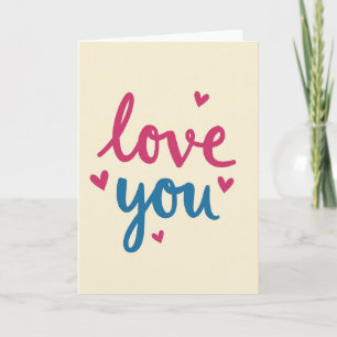 Einfache Matte Love You Hearts Karte