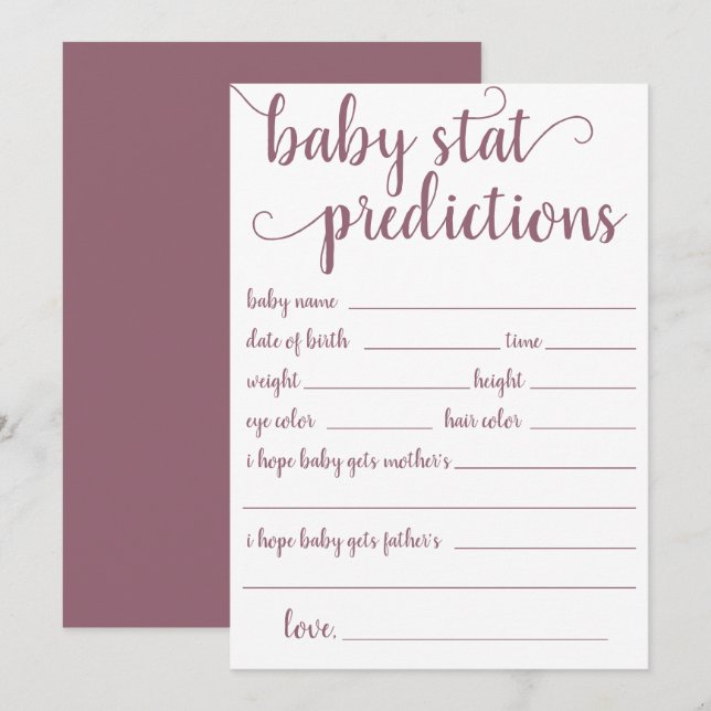 Einfache Mausprodiktion | Dusty Pink Keepake Card Einladung (Vorne/Hinten)