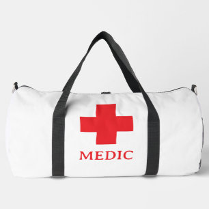 Einfache MEDIZIN & Erste Hilfe, Kreuz, Krankenwage Duffle Bag