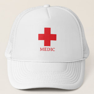 Einfache MEDIZIN & Erste Hilfe, Kreuz, Krankenwage Truckerkappe