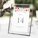 Einfache mehrfarbige Wildblume Hochzeit Tischnummer<br><div class="desc">Diese einfache,  mehrfarbige Wildblume Hochzeitsfeier Tischnummer ist perfekt für eine rustikale Hochzeit. Die bunte Auswahl an rosa,  rot,  lila,  gelb,  weiß,  violett,  rot,  bordeauxrot,  wilde Blume. Das ist eine zweiseitige Tischnummer. Fügen Sie jede benötigte Tischnummer individuell in Ihren Warenkorb.</div>