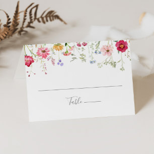 Einfache mehrfarbige Wildblume Hochzeiten Platzkar Platzkarte