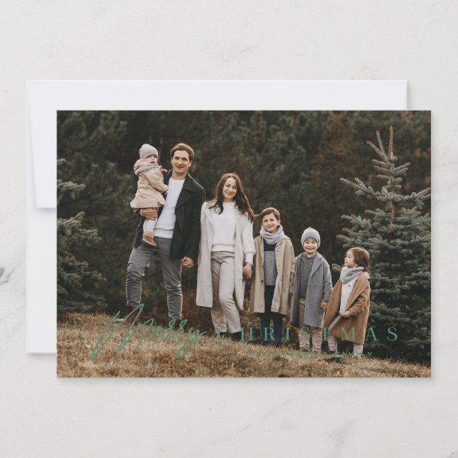 Einfache Merry Script 3 Foto Weihnachten (Vorderseite)