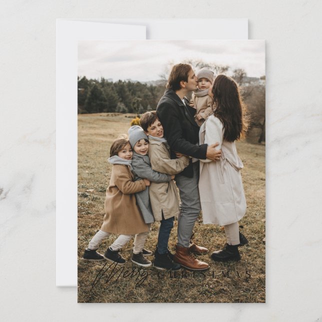 Einfache Merry Script 3 Foto Weihnachten (Vorderseite)