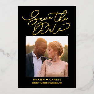 Einfache Message REAL FOLIE Save the Date Card Folieneinladung