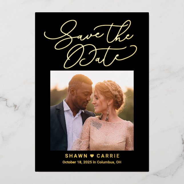 Einfache Message REAL FOLIE Save the Date Card Folieneinladung (Vorderseite)