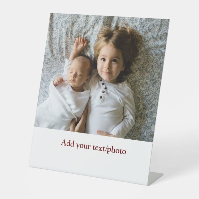 EINFACHE Mindesthöhe HINZUFÜGEN IHRES FOTO TEXT CH Sockelschild (Vorderseite)