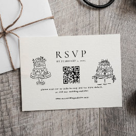 Einfache Minikalk Hochzeit Qr Code Hochzeit  RSVP Karte