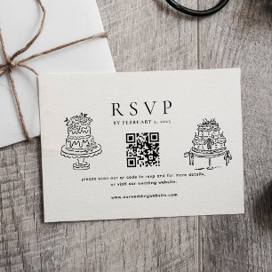 Einfache Minikalk Hochzeit Qr Code Hochzeit  RSVP Karte