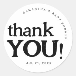 Einfache Minimal Baby Dusche Vielen Dank Sticker