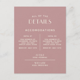 Einfache Minimal-Blush-Ecru-Hochzeitsszenierung Begleitkarte