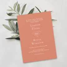 Einfache Minimal Bold Orange Citrus Grove Wedding