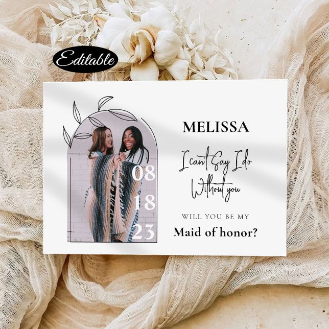 Einfache Minimal Bridesmaid-Vorschlagskarte Einladung (Von Creator hochgeladen)