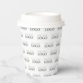 Einfache Minimal-Business-Logo-Muster Kaffee Pappbecher