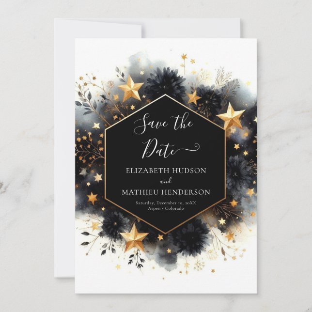 Einfache Minimal-Celestial-Hochzeit Save The Date (Vorderseite)