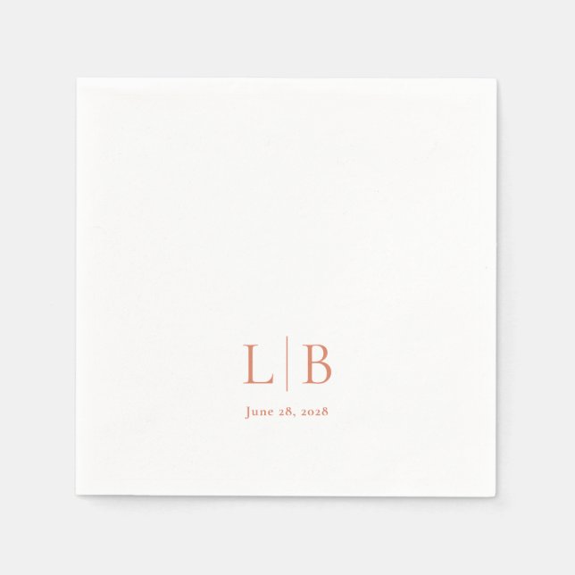 Einfache Minimal Citrus Grove Mit Monogramm Hochze Serviette (Vorderseite)