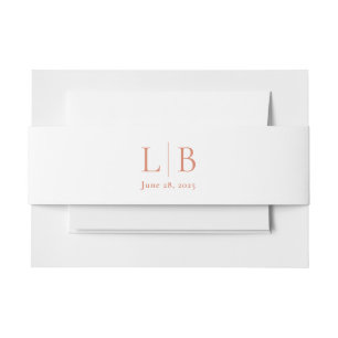 Einfache Minimal Citrus Grove Monogram Hochzeit Einladungsbanderole