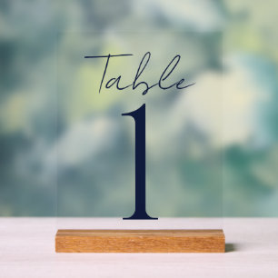 Einfache Minimal Dunkelblauer Text Hochzeit Acrylschild