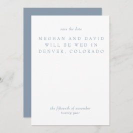 Einfache Minimal Dusty Blue Modern Save the Date