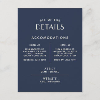 Einfache Minimal-Ecru-Hochzeitsdetails für die Mar Begleitkarte