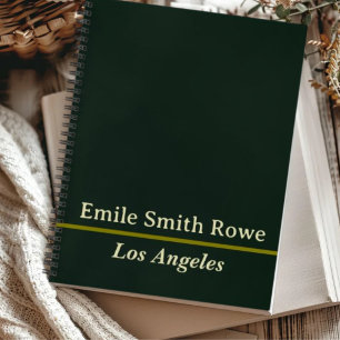 Einfache Minimal-Einstieg Grün-Spiral-Notebook Notizbuch