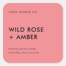 Einfache Minimal Elegant Moderne Verpackung Rosa Quadratischer Aufkleber