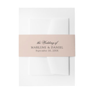 Einfache Minimal Elegant Rosa feierliche Hochzeit Einladungsbanderole