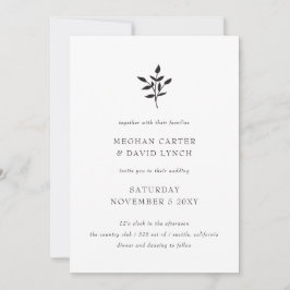 Einfache Minimal Elegante Moderne Botanische Hochz Einladung