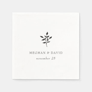 Einfache Minimal Elegante Moderne Botanische Hochz Serviette