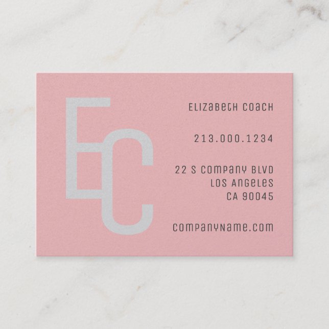 Einfache Minimal Elegante Pastel Roter Grau Visitenkarte (Vorderseite)