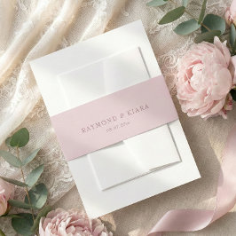 Einfache Minimal Elegante Rosa Hochzeit Einladungsbanderole