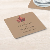 Einfache Minimal Fall Leaf Terracotta Wedding