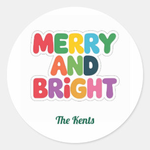 Einfache Minimal Fett Typografie Weihnachtskleber Runder Aufkleber