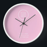 Einfache Minimal-Firmenlogo Rosa Uhr<br><div class="desc">Eine elegante,  maßgeschneiderte Business-Vorlage in modernem minimalistischem Stil,  die sich leicht mit Ihrem Firmenlogo und Firmenlogo oder info aktualisieren lässt. Wenn Sie Hilfe bei der Personalisierung dieses Produktes benötigen,  kontaktieren Sie mich bitte über den Meldungsknopf und ich helfe Ihnen gerne.</div>
