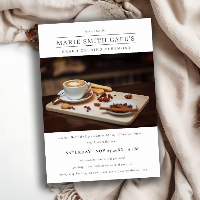 Einfache Minimal Foto Business Grand Opening Einla Dankeskarte (Von Creator hochgeladen)