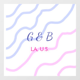 Einfache MINIMAL Fügen Sie Ihrem Paar den Namen St Fensteraufkleber