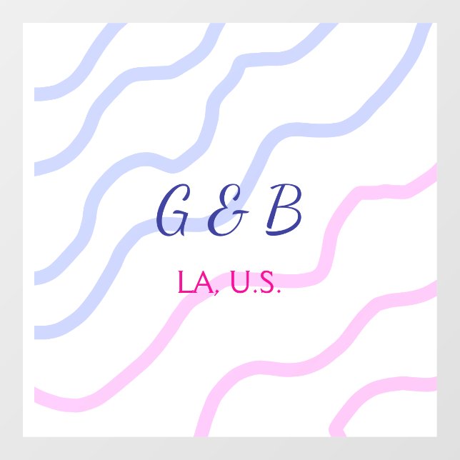 Einfache MINIMAL Fügen Sie Ihrem Paar den Namen St Fensteraufkleber (Blatt)