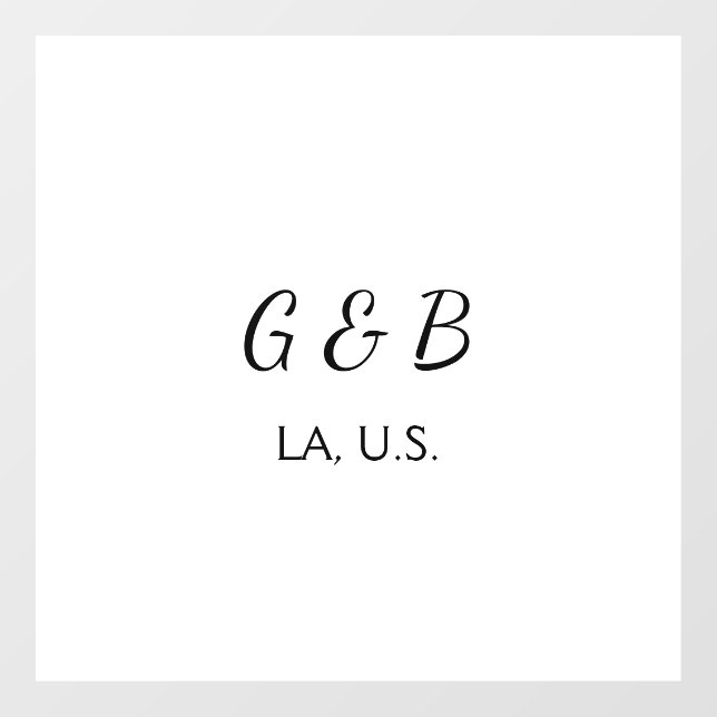 Einfache MINIMAL Fügen Sie Ihrem Paar den Namen St Fensteraufkleber (Blatt)