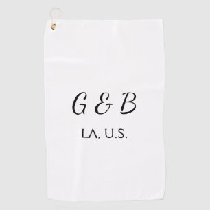 Einfache MINIMAL Fügen Sie Ihrem Paar den Namen St Golfhandtuch