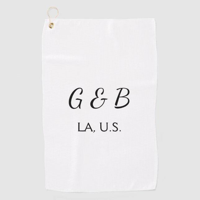 Einfache MINIMAL Fügen Sie Ihrem Paar den Namen St Golfhandtuch (Vorderseite)