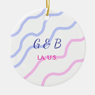 Einfache MINIMAL Fügen Sie Ihrem Paar den Namen St Keramik Ornament