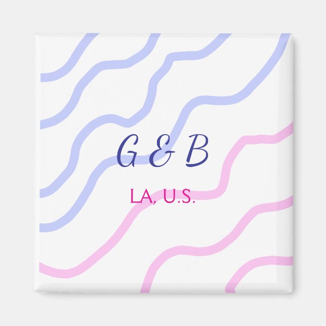 Einfache MINIMAL Fügen Sie Ihrem Paar den Namen St Magnet (Vorne)