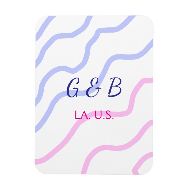 Einfache MINIMAL Fügen Sie Ihrem Paar den Namen St Magnet (Vertikal)