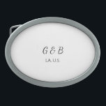 Einfache MINIMAL Fügen Sie Ihrem Paar den Namen St Ovale Gürtelschnalle<br><div class="desc">Gestaltung</div>