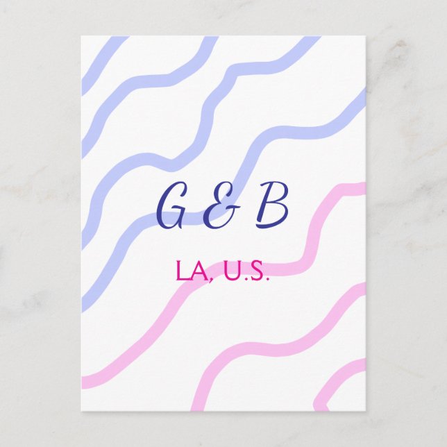 Einfache MINIMAL Fügen Sie Ihrem Paar den Namen St Postkarte (Vorderseite)