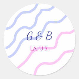 Einfache MINIMAL Fügen Sie Ihrem Paar den Namen St Runder Aufkleber