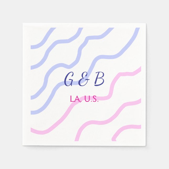 Einfache MINIMAL Fügen Sie Ihrem Paar den Namen St Serviette (Vorderseite)